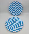 BLUE ZIGZAG PAPER PLATES PACK OF 10 BLUE THEME PAPER PLATES. 