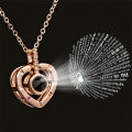 Projection Necklace 100 Languages I Love You Pendant Jewelry For Lover Girlfriend 2022 Trendy Couple Romantic Cute Accessories. 