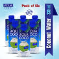 Aqua Coco 100% Natural Coconut Water (6pcs of 330ml). 