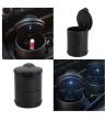 LED Portable Cigarette Ashtray Holder Cup Black. 