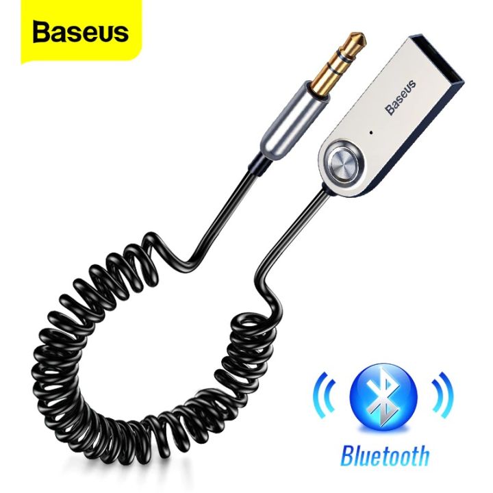 Baseus Car Bluetooth Receiver – Aux Bluetooth Audio Adapter Wireless Music for Car, Built-in Microphone