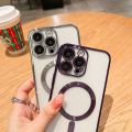 【 With Lens Films 】 CrashStar Magsafe Plating Transparent Soft Anti-fall Phone Case For iPhone 16 15 14 13 12 11 Pro Max XS XR X 8 + 7 Plus Wireless Charging Magnetic Phone Casing Full Cover Clear Shockproof Phone Cover Top Seller. 