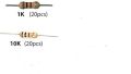 Pack of 60 Resistor - 1K,10k,100k Ohm 1/4W Carbon Film Resistor. 
