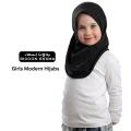 AlAmira Hijab Girls-Plain Jersey Cotton - Black | Arabic Saudi Hijab Girls BIDOON ESSMA Brand Gifting girls Scarves Madarsa girls University College school girls Hajj and Umrah Gifting Ready to wear Imported High Quality Fabric Luxury premium Stylish 3-7. 