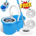 Imported Premium Stainless Steel mop – mop – spin mop – spin mop with bucket – mop with bucket – Premium Stainless Steel Drainer  360° Rotating Head Floor Cleaning Mop  Telescopic Handle & Microfiber Refills  Easy Wringer Mop Bucket System. 