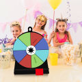 Quasar Event Prize Spinner Colorful Spinning Wheel for Fun Parties Fortune Game Roulette Board with 12 Slots Perfect for Weddings Birthdays Erasable Prize Spinner Wheel with Stand Exciting Props for 12. 