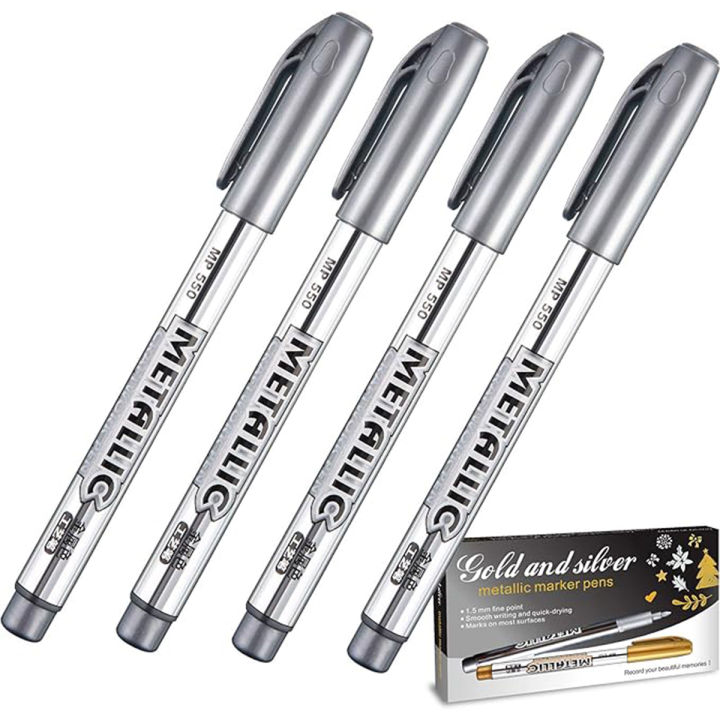 Metallic%20markers%20Golden%20And%20Silver%20for%20wood%20paper%20plastic%20glass%20sheets%20rocks%20metal%20iron%20-%20Image%203