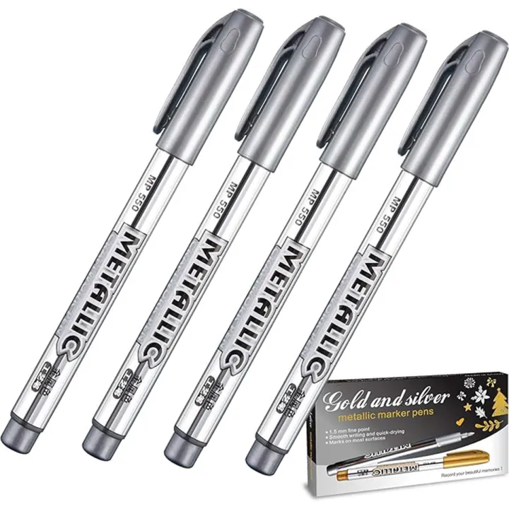 Metallic%20markers%20Golden%20And%20Silver%20for%20wood%20paper%20plastic%20glass%20sheets%20rocks%20metal%20iron%20-%20Image%203
