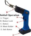Cordless Hot Cutter Knife Battery-powered Manual Fabric Cord Belting Cutting Heat Knife. 