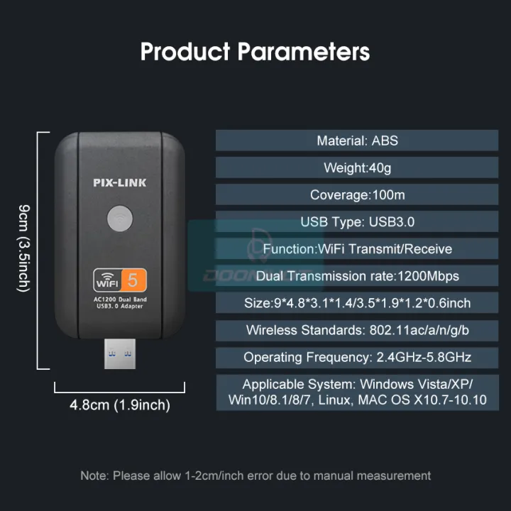 Doomhot%20USB%20WiFi%20Adapter%201200Mbps%20Dual%20Band%202.4/5.8%20GHz%20Wireless%20Network%20External%20Receiver%20USB3.0%20WiFi%20Wireless%20Network%20Card%20802.11ac%20LAN%20Adapter%20Mini%20WiFi%20Dongle%20Receiver%20with%20Rotatable%20Antenna%20for%20PC%20Laptop%20Desktop%20-%20Image%209