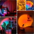 Remote Control Sunset Projection Lamp 16 Colors Changing Rainbow Sun Halo Led Atmosphere Night Light USB Powered for Celebrities  / _TikTok. 