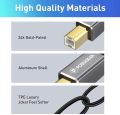 Printer Cable POSUGEAR USB Printer Cable 2.0 A Plug to B Plug for HP, Canon, Lexmark, Epson, Dell Gold Plated Contacts 3 Meter. 