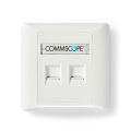 Commscope 2 Port Cat6 Face Plate Netwotking Socket _ Dual-port design for flexible connectivity _ Commscope CAT6 RJ45 2 Port Faceplate. 