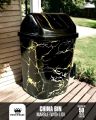 China Dustbin With Swinging Flapper (Marble Printed Design). 