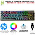 Original HP Mechanical Keyboard GK100 / GK100F / GK400F / GK400Y / GK600F - RGB Gaming Keyboard Metal Body With Blue , Brown , Red & Black Switch - Black / Blue / Grey / White / Pink With Different Unique Shape -   For PC & Laptop. 