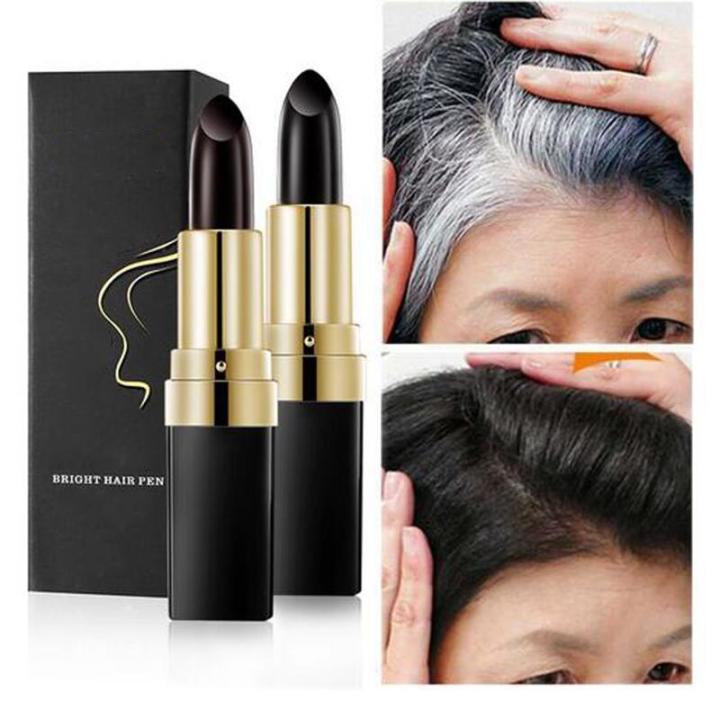 Lipstick Shape Hair Dye Pen Covering White Hair Disposable Color