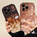 Wavy Curved Edge Case For Realme C55 C25 C11 C12 C17 5 5i 7i 6i 5s C21Y C35 C25Y C31 C20A C20 C25s C15 C30 C21 C33 C3 Cute Cartoon Bear Gradient Coffee Donuts Soft Case. 