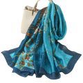 In summer, the big-name high-end mulberry silk silk scarf women's print elongated shawl is worn with an imitation silk scarf sand. 
