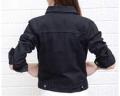 Ats-Regular Collar Black Womens Denim Jacket. 