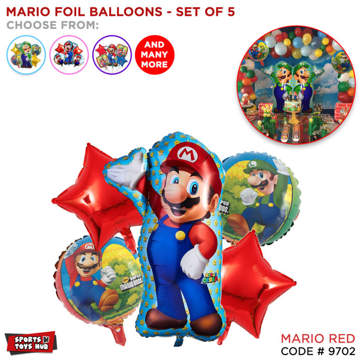 Super Mario Bros Theme Foil Balloons Mario Cartoon Printed Chrome Metallic Foil Balloons Set For Baby Girl & Boy Reusable Balloon For Birthday Parties Decoration, Baby Shower Theme Party Supplies, Pre School Class Theme For Party Decor : B9ZFFnCi