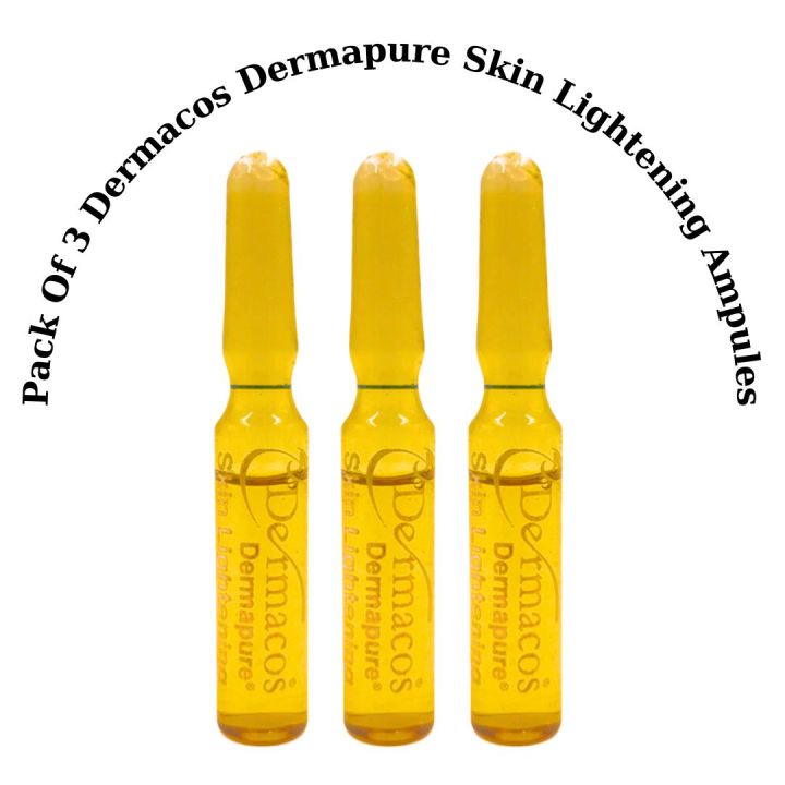 Pack Of 3 Dermacos Dermapure Skin Lightening Ampules Best Quality Product Best Serum For Skin Lightening