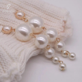 Elegant Off White Pearl Tassel Earrings with Stylish Korean Design Circle Long Studs White Pearls, Fashionable Earrings for Girls Best Friend and Girlfriend Gifts Stainless Steel Earring jewelry Collection of Stylish Earrings for women fashion accessories. 