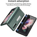Biruiqu For Samsung Galaxy Z Fold 3 5G Case Hinge Protection Magnetic Case Ultra Thin PC Silicone 360-degree All-Inclusive Hinge Folding Automatic Recovery Magnetic Suction Cover. 