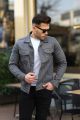 Mens Grey Denim Jacket. 