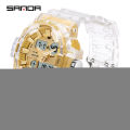 New ANDA Kaual Wanita Gaya Jam Tangan Tali Bening Tahan Air LED Digital Dual Diplay Outdoor Mewah Jam Tangan Fahion Wanita. 