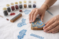 Traditional Wooden Block Printing Set with Natural Pigment Colors – Handcrafted Textile & Craft Kit. 