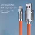 120W 6A Liquid Silicone (Metal) Super Fast Charge USB Cable  With LED Light (Different Colours) IOS, Type-C & Micro USB  1M. 
