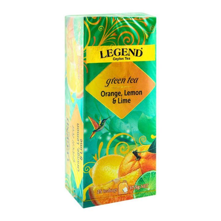 Legend Ceylon Green Tea, Orange, Lemon And Lime Tea Bags, 37.5 gm