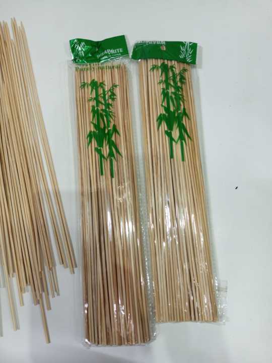 Pack of 2 Wooden BBQ Bamboo Skewer Sticks 14 Inch - 2 Packets