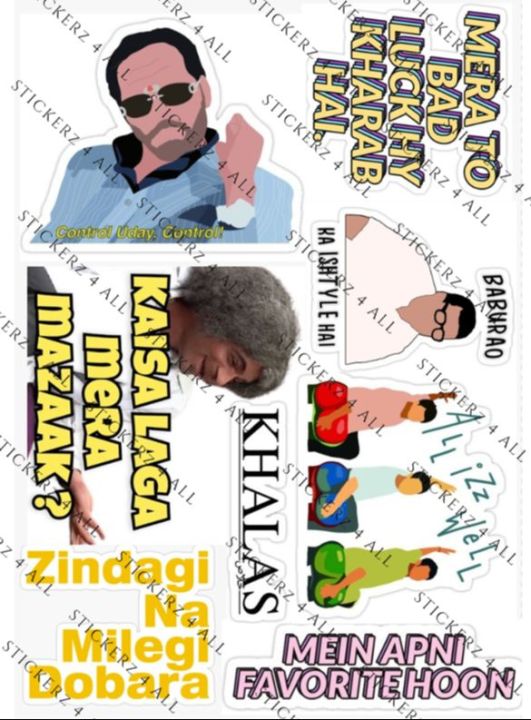 BOLLYWOOD MEMES uncut sticker sheet A6 size based on funny pakistani memes from facebook and bollybood indian humor chai brown munde cool trendy aesthetic bakwas band kar funny talkshows kapil sharma desi humor funny on journalling phone case laptop