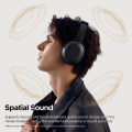 soundpeats space pro wireless bluetooth headphones with foldable design microphone support noise cancelling long battery life  ideal for smartphones and sports. 