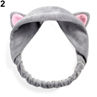 Women Korean Style Cute Cat Ears Elastic Face Wash Headdress Headband Hair Band. 