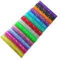 Ranbow Star Jelly Clear PVC Fabric Faux Leather Vinyl Film for Sewing Bag Bow Earrings DIY Handemade Material 0.3MM Leatherette. 