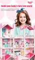 4--Storey Big Doll House Villa with FREE Lights Children's Family DIY Accessories Assembly Dream Castle Toy Girl Gift. 