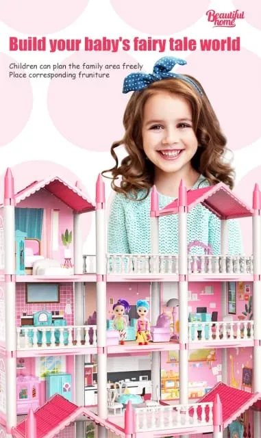 4--Storey%20Big%20Doll%20House%20Villa%20with%20FREE%20Lights%20Children's%20Family%20DIY%20Accessories%20Assembly%20Dream%20Castle%20Toy%20Girl%20Gift%20-%20Image%205