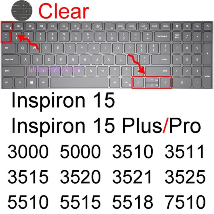 Keyboard Cover For Dell Inspiron 15 5000 5510 5515 5518 3000 3510 3511 3515 3520 3521 3525 15.6 Pro Silicone Protector Skin Case