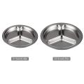 Round Divided Plates Stainless Steel Mess Trays Food Plate. 