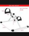 HT   Exerciser Leg Arm Workout Machine Under Desk Bike Foldable Mini Bike Foot Pedal Cycle - White. 