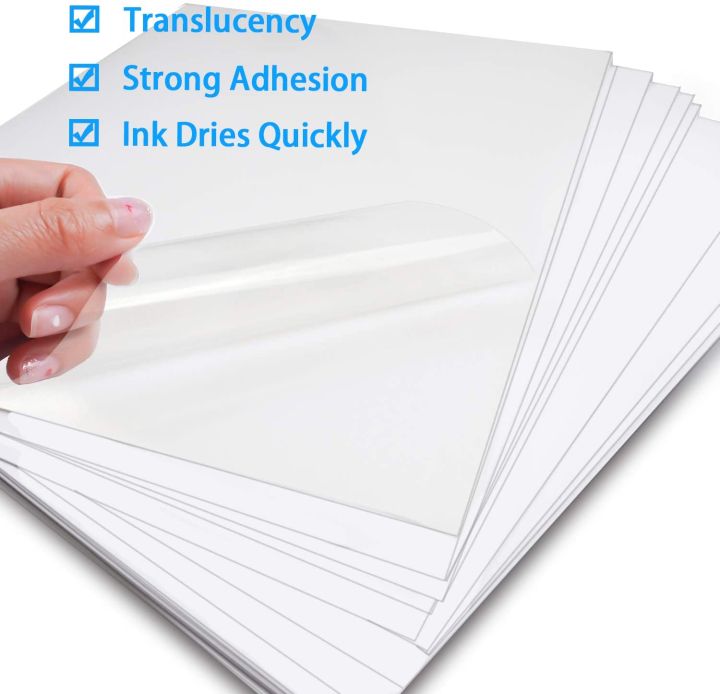 A4 Size Printable Transparent Self-Adhesive Sticker Paper - Pack of 20 Sheets