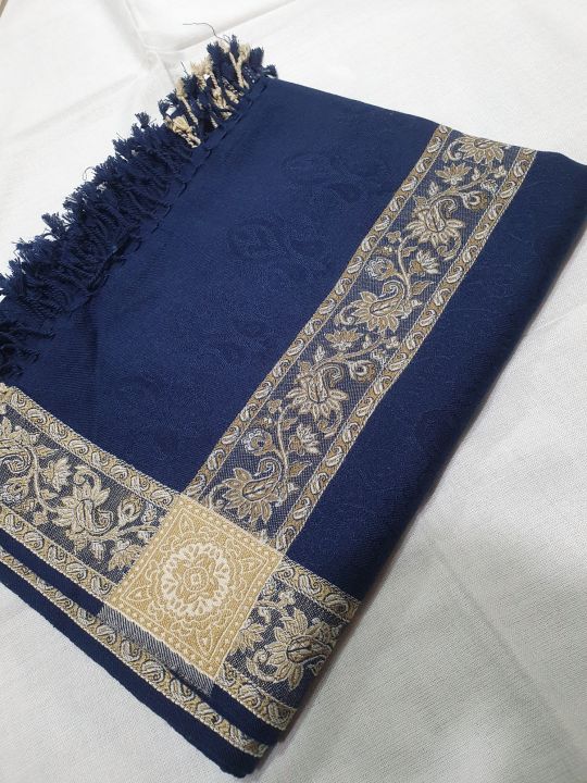 Navy%20Blue%20Wool%204%20side%20border%20Women%20Shawls%20-%20Image%202