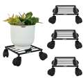 Rozy Heavy Duty Plant Pot Stand with Wheels – Durable Indoor & Outdoor Rolling Planter Caddy Trolley, Rustproof Metal Flower Pot Holder with 360° Rotating Wheels for Easy Mobility, Strong Load-Bearing for Home Garden Balcony Use. 