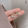 Korean Style Love Butterfly Pearl C Shape Earrings For Women Cute Butterfly Rhinestone Fashion Jewelry Birthday Gifts New Trend, Elegant Leaf Circle Grape Chain Imitation Pearl studs Korean Pearl Beads Earring Party Jewelry by HACHEM MALL. 