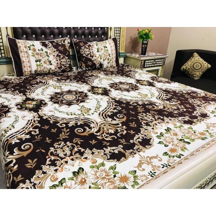 Doublebed Bed sheets Set King Size- 100% Cotton Bedsheets Double bed King- Printed Design Bedsheet Sets with Pillow Covers
