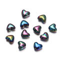 St. kunkka 50Pcs UV Colorful Heart Acrylic Beads Perforated Peach Heart Beads For DIY Jewelry Making Bracelet. 