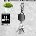 Retractable Keychain Key Chain Heavy Duty Metal ID Badge Holder Key Reel, Carabiner Keychain with Belt Clip, 27.5Inch Steel Cord. 