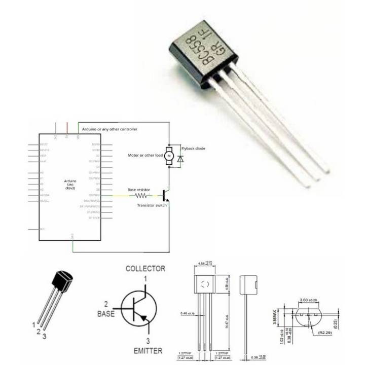 10pcs BC558 PNP Bi-Polar transistor BC558 PNP Bi-Polar transistor ...